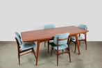 Vintage uitschuifbare WEBE eettafel, Louis van Teeffelen, Huis en Inrichting, Tafels | Eettafels, Teakhout, Vijf personen of meer