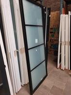 93x231,5cm binnendeur opdek R Staal look zwart mat glas SK48, Ophalen, Zevenaar, 80 tot 100 cm, Glas