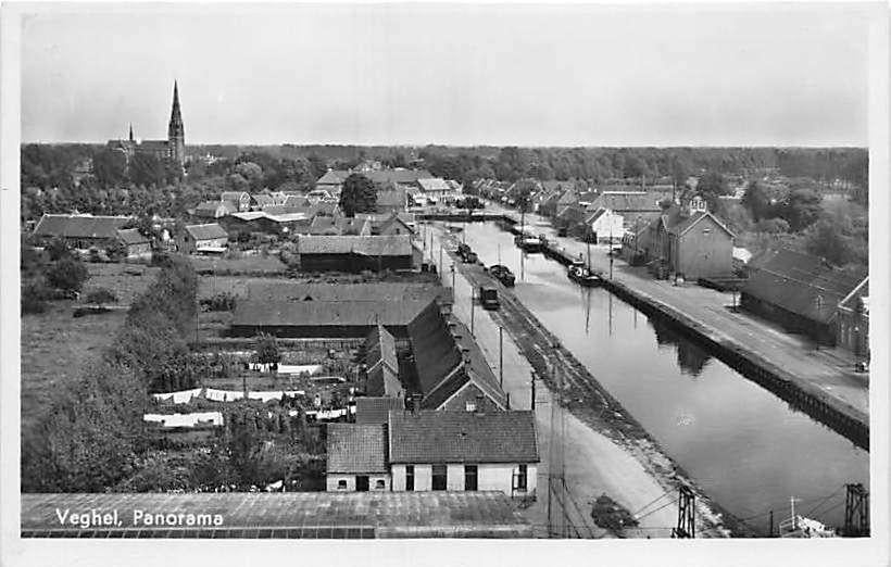 W641 Veghel Panorama met vaart, Ophalen of Verzenden, Gelopen, Noord-Brabant