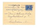 Postkaart adreswijziging 1952, Postzegels en Munten, Ophalen of Verzenden, Briefkaart