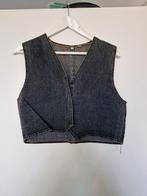 Zwart denim vestje / gilet /  Maat XL / handgemaakt, Zwart, Maat 46/48 (XL) of groter, Ophalen of Verzenden, Jasje