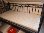 1 persoons metalen bed, Ophalen, 90 cm, Eenpersoons, Wit