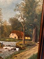 Oud olieverf schilderij, ingelijst. Gesigneerd.Uit erfenis., Ophalen of Verzenden