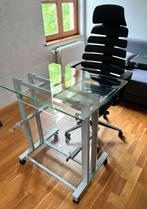 glazen computer tafel, verrijdbaar, Ophalen, 75 cm of meer, Modern, 60 cm of meer