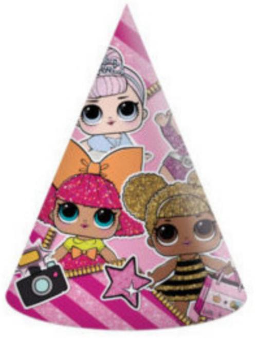 6 LOL Surprise feesthoedjes *NIEUW IN VERPAKKING*, Hobby en Vrije tijd, Feestartikelen, Nieuw, Verjaardag, Ophalen of Verzenden