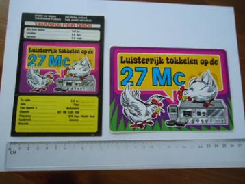 sticker oud 27MC Bakkie 27 mc zender Qsl Qso station 2x beschikbaar voor biedingen