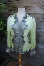 Blouse lime/ zwart Escada mt 42 zijde Vaste prijs, Kleding | Dames, Maat 42/44 (L), Escada, Ophalen of Verzenden, Zo goed als nieuw