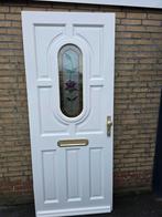 Hardhout voordeur 211 X 87,5 cm., Ophalen, 200 tot 215 cm, Glas, Buitendeur