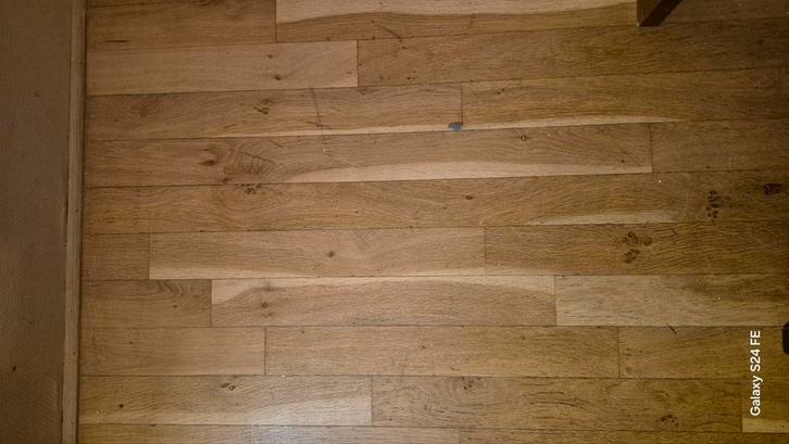 Massief rustiek eiken vloer, Doe-het-zelf en Verbouw, Hout en Planken, Zo goed als nieuw, Plank, Eiken, Minder dan 200 cm, Minder dan 25 mm