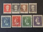 Wilhelmina & Juliana 1-10 Gulden "Konijnenburg & En Face ", Ophalen of Verzenden, Na 1940, Gestempeld