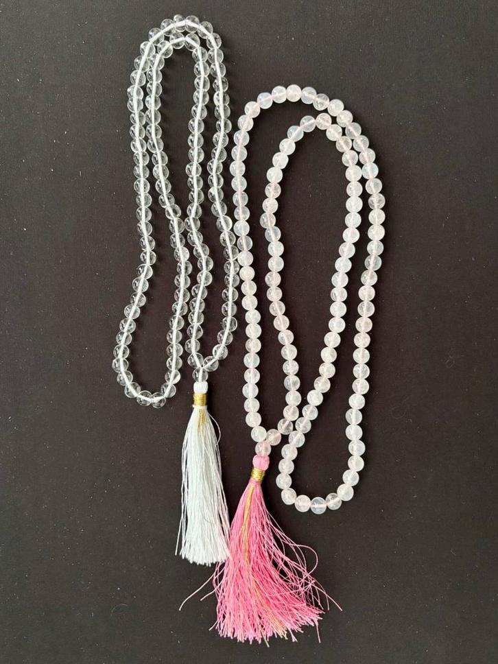 Mala van Rozenkwarts en Berkristal, Sieraden, Tassen en Uiterlijk, Kettingen, Nieuw, Steen of Mineraal, Ophalen of Verzenden