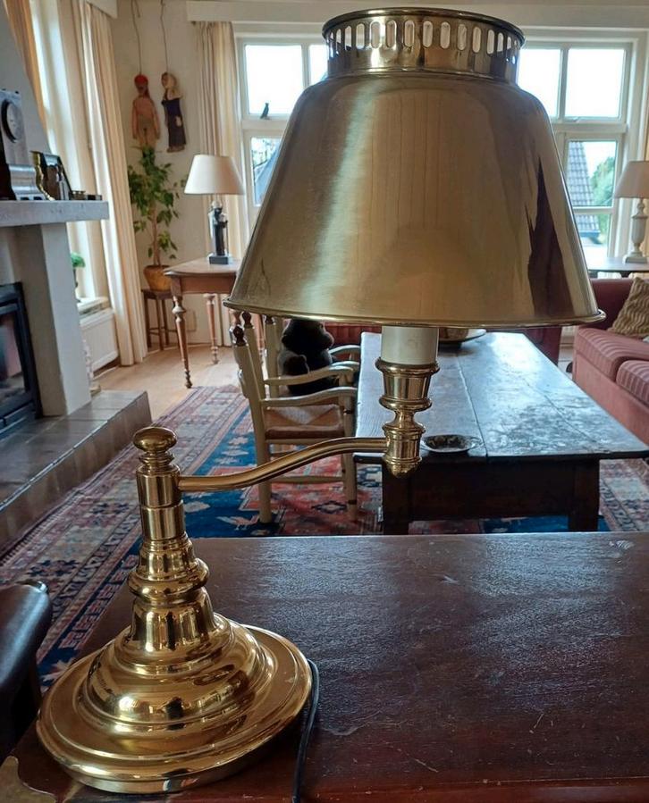 Bureaulamp messing zwaar, Huis en Inrichting, Lampen | Hanglampen, Zo goed als nieuw, Ophalen of Verzenden