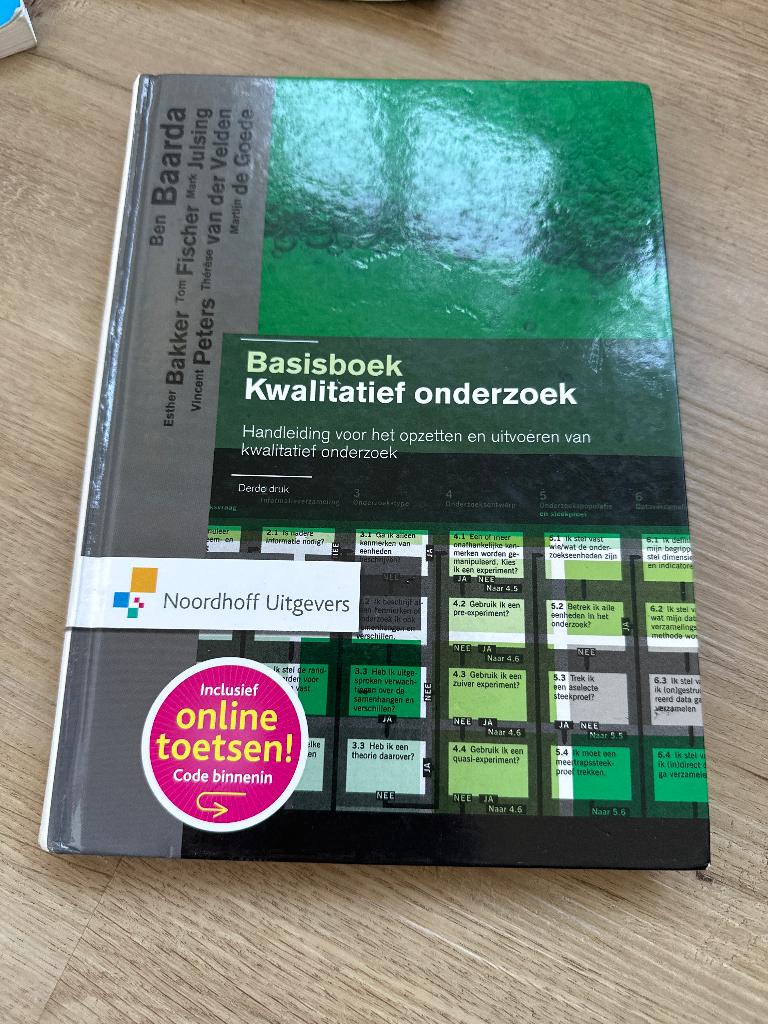 Basisboek kwalitatief onderzoek, Boeken, Ophalen of Verzenden, Beta, Zo goed als nieuw, HBO