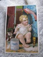 Antieke Kaart Reclamekaart / Condensed Milk - Kind & Poes, Verzenden, Voor 1920, Kinderen