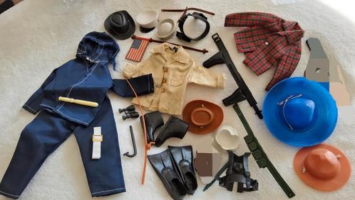 Vintage Action Man G.I. Joe kleding geweer pet vlag vishenge, Verzamelen, Poppen, Gebruikt, Ophalen of Verzenden