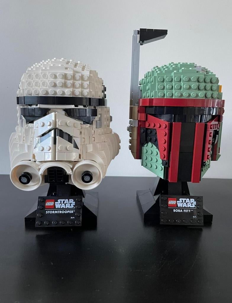 Lego Star Wars Stormtrooper & Boba Fett Helmen, Kinderen en Baby's, Speelgoed | Duplo en Lego, Ophalen, Zo goed als nieuw, Complete set