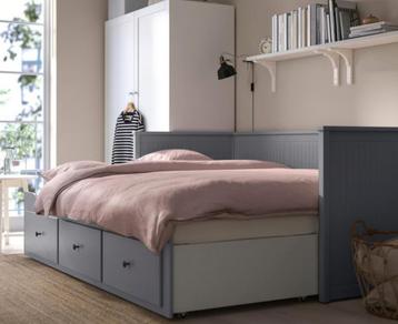 Hemnes slaapbank grijs met uitschuiflade incl nieuw matras beschikbaar voor biedingen