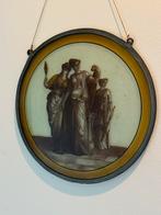 Antiek glasraam met Griekse godinnen – Amsterdam ca. 1850, Antiek en Kunst, Ophalen of Verzenden