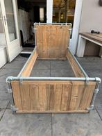 Steigerhouten bed met lattenbodem, Ophalen, Verstelbaar, 90 cm, Eenpersoons