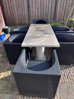 Terazzo tuintafel met stoelen voor weinig!!, Tuin en Terras, Tuinsets en Loungesets, Ophalen, Zo goed als nieuw