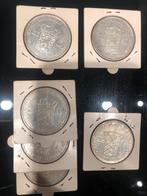 2 1/2 gulden 1930,1931,1932(3x),1937, Postzegels en Munten, Munten | Nederland, Zilver, 2½ gulden, Koningin Wilhelmina, Ophalen of Verzenden