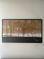 Schilderij abstract modern japandi goud zwart wit, G Ricardo, Ophalen of Verzenden