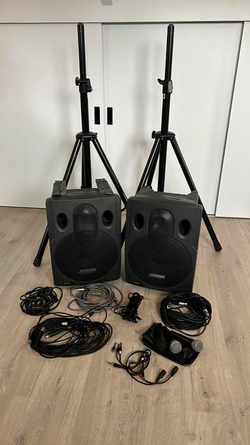 Samson EXL250 speakerset incl luidsprekerstandaards beschikbaar voor biedingen