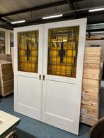 Set schuif / en-suite deuren met glas in lood 215x170cm., Ophalen