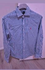 Ralph Lauren overhemd blauw wit gestreept z.g.a.n, Ophalen of Verzenden, Zo goed als nieuw, Blauw, Halswijdte 39/40 (M)