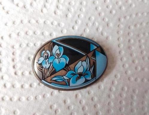 Michaela Frey Emaille Broche Bloemmotief., Sieraden, Tassen en Uiterlijk, Broches, Gebruikt, Overige materialen, Blauw, Minder dan 4 cm