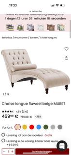 Chaise longue fluweel beige ,heel goed zoals nieuwe, Ophalen of Verzenden, Zo goed als nieuw, Eenpersoons, Minder dan 150 cm