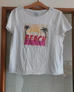 Wit T-shirt met Beach Print maat L ter aanbieding!!, Maat 38/40 (M), Wit, Ophalen of Verzenden, Zo goed als nieuw