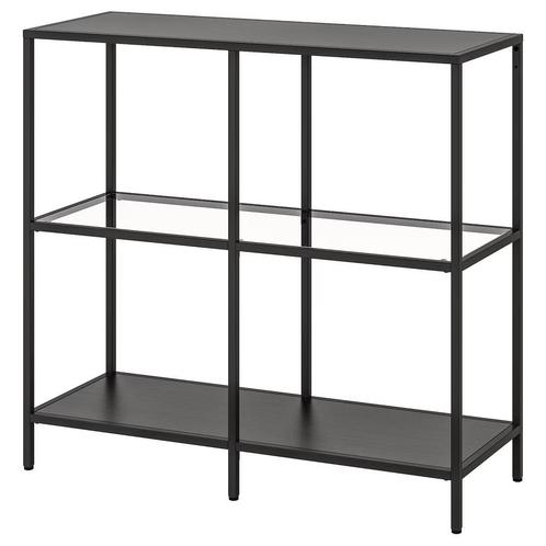 Ikea Vittsjo side table / stellingkast zwart met glas, Huis en Inrichting, Kasten | Stellingkasten, Zo goed als nieuw, Ophalen