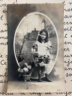 Bonne Fête - meisje met lang haar en mandje bloemen (II), Ophalen of Verzenden, Voor 1920, Gelopen, Kinderen