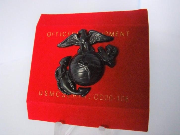 Embleem,Badge,Pet,Kepie,USMC,Subdeud,Zwart,Black, Verzamelen, Militaria | Algemeen, Marine, Embleem of Badge, Amerika, Verzenden