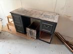 Hardhouten bureau met schuifladen, Huis en Inrichting, Bureaus, Ophalen, Zo goed als nieuw