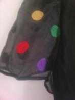 Vintage zwarte zijden blouse polkadot, Ophalen of Verzenden, Zo goed als nieuw, Zwart