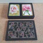 Vintage Speelkaarten Kistje met Bloemen Decoratie, Een of twee spelers, Ophalen of Verzenden, Gebruikt, Onbekend