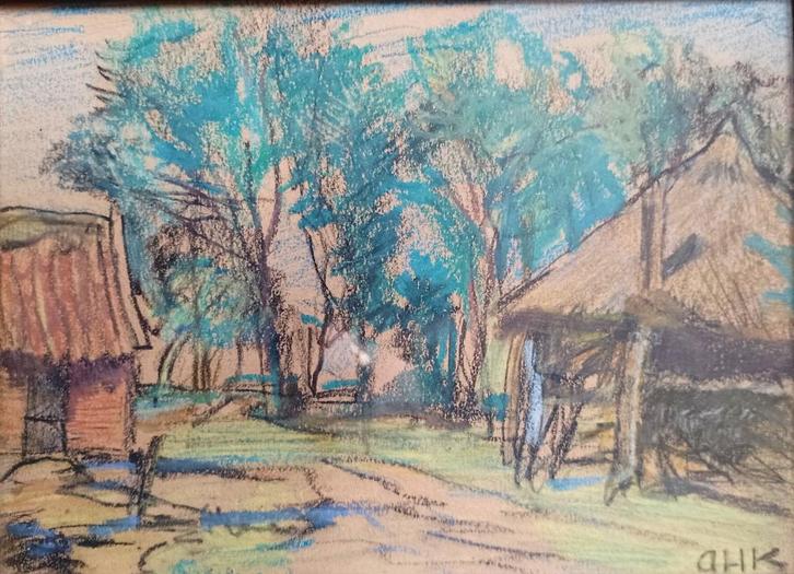 kleurentekening van Arnold Hendrik Koning, Antiek en Kunst, Kunst | Tekeningen en Foto's, Ophalen of Verzenden