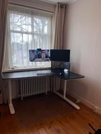 IKEA Bekant Hoekbureau - Zwart/Wit, In hoogte verstelbaar, Huis en Inrichting, Bureaus, Ophalen, In hoogte verstelbaar, Zo goed als nieuw