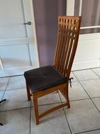 4 Teakhouten Eetkamerstoelen met Kussens, Huis en Inrichting, Stoelen, Ophalen, Hout, Gebruikt, Bruin