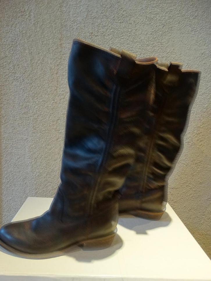 Leren laarzen in maat 40, Kleding | Dames, Schoenen, Zo goed als nieuw, Hoge laarzen, Bruin, Ophalen of Verzenden