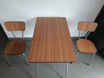retro Formica vintage stoelen en tafel met houtnerfpatroon, Ophalen, Huis en Inrichting