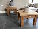 Oud eiken salontafels 2 stuks., Huis en Inrichting, Ophalen, 50 tot 100 cm, 50 tot 100 cm, Zo goed als nieuw