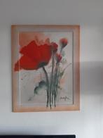 Klaproos Schilderij met Houten Lijst, Antiek en Kunst, Kunst | Schilderijen | Klassiek, Ophalen