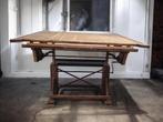 vintage houten industriële tekentafel / architectentafel, Ophalen