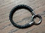 Mi Moneda armband leder gevlochten, Ophalen of Verzenden, Zo goed als nieuw, Zwart, Leer