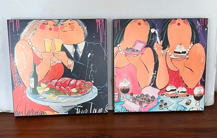 El van Leersum schilderijen 2x, Antiek en Kunst, Kunst | Schilderijen | Modern, Ophalen of Verzenden