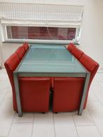 Dining table and 6 chairs, Ophalen, 100 tot 150 cm, 150 tot 200 cm, Zo goed als nieuw