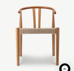 Scandi Eetkamerstoel van Natuurlijk Hout met Rattan Zitting, Bruin, Ophalen of Verzenden, Zo goed als nieuw, Eén